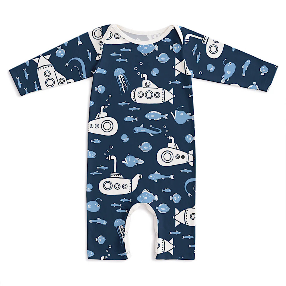 Winter Water Factory Long Sleeve Romper - Submarines Navy & Blue