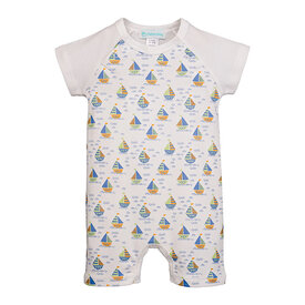 Feather Baby Feather Baby Sailor Romper - Sailing Sketchy Waters