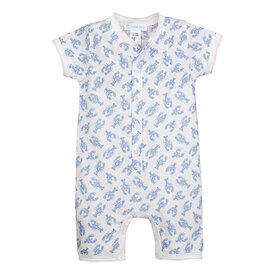 Feather Baby Feather Baby Henley Romper - Crustacean Craze