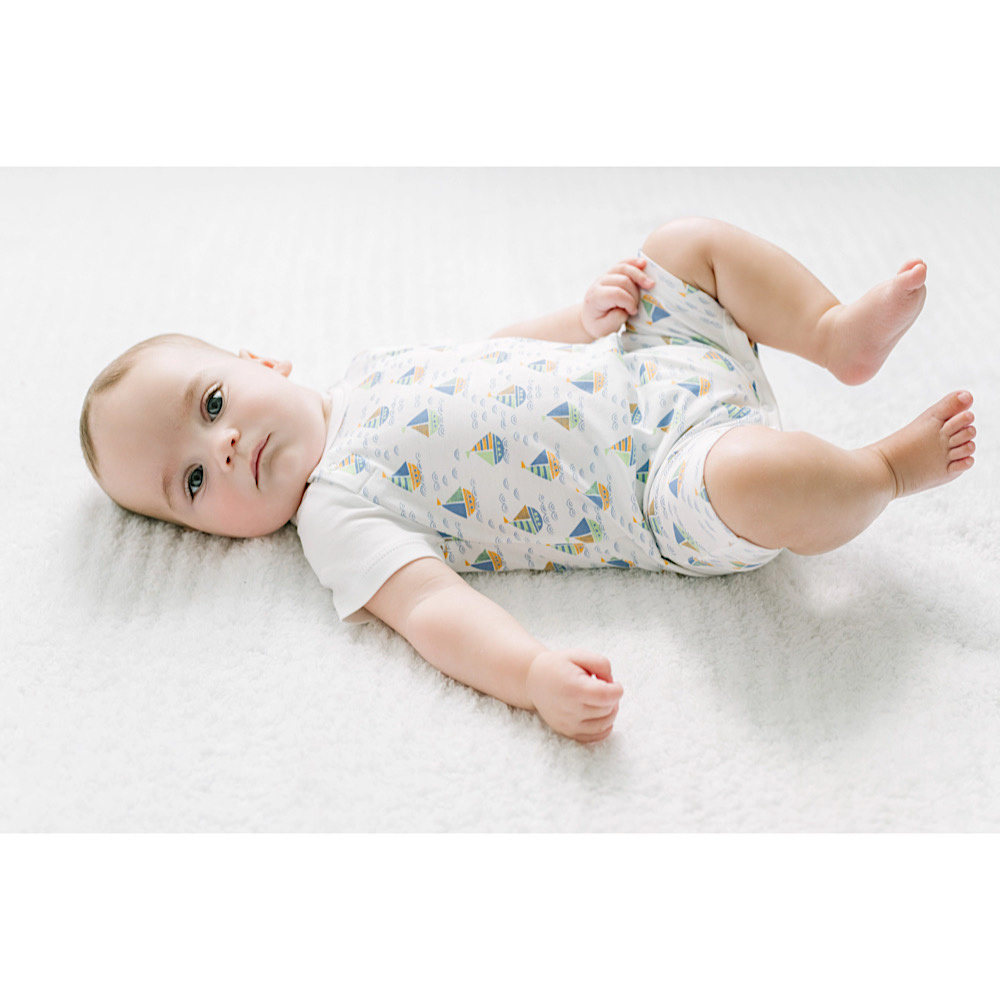 Feather Baby Sailor Romper - Sailing Sketchy Waters