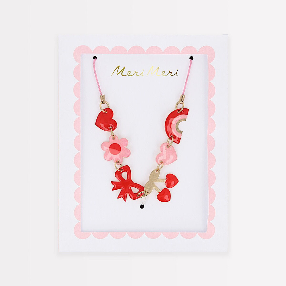 Meri Meri - Hearts & Cherries Enamel Charm Necklace