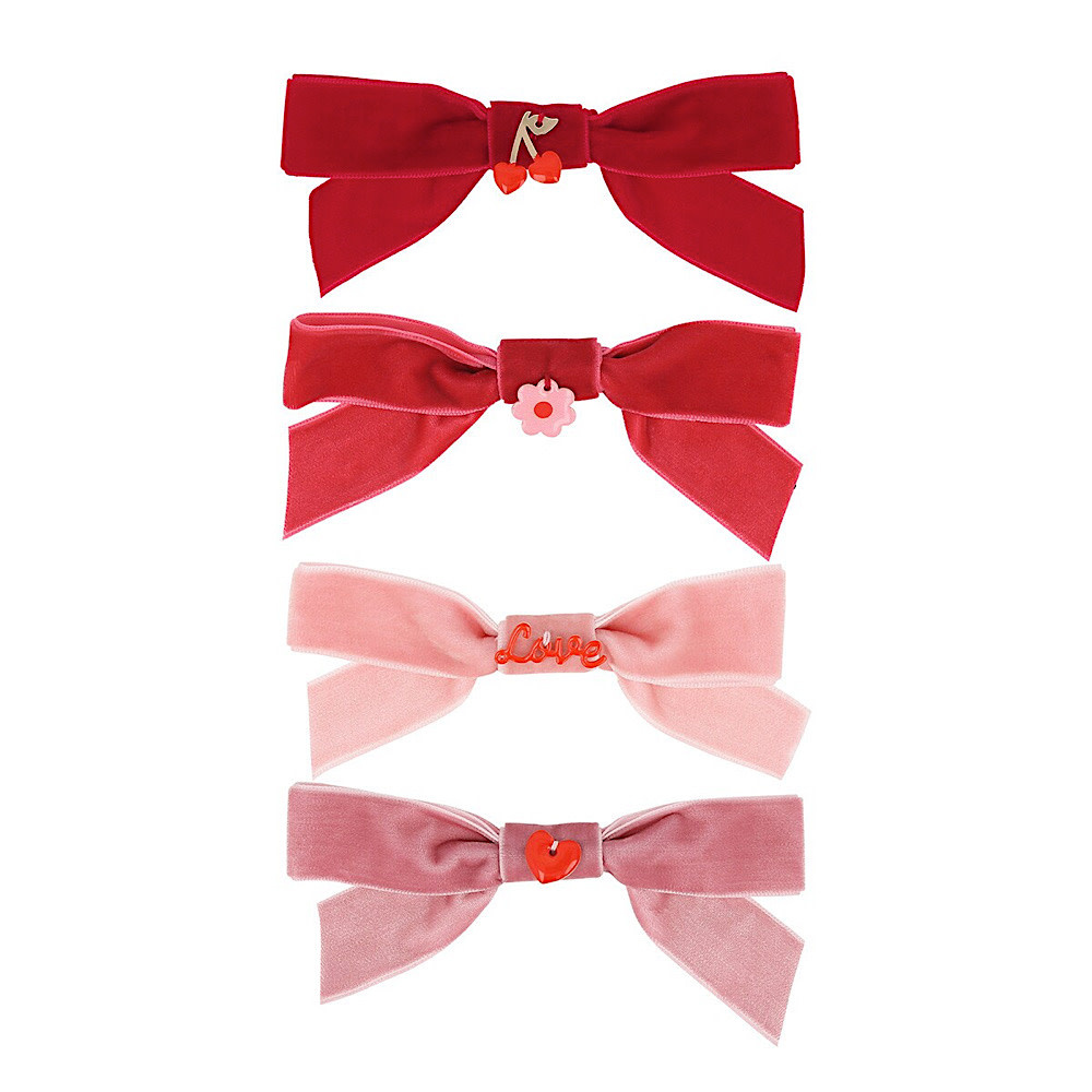 Meri Meri Meri Meri - Velvet Bow Hairclips with Charms