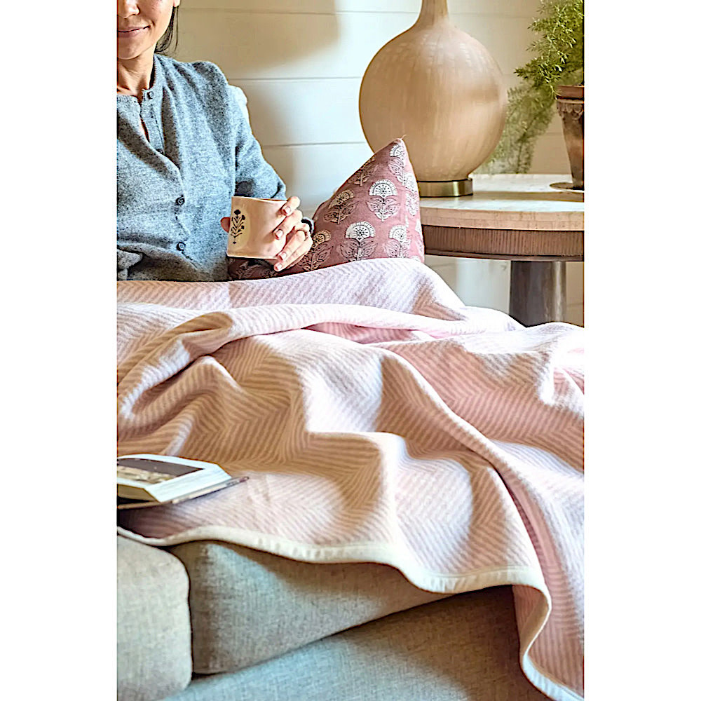 ChappyWrap - Original Blanket - Harborview Herringbone - Blush Pink