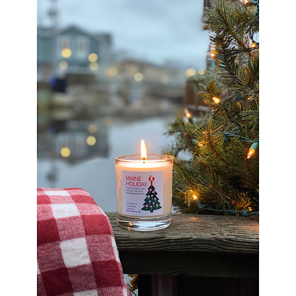 Maine Holiday Buoy Tree Candle