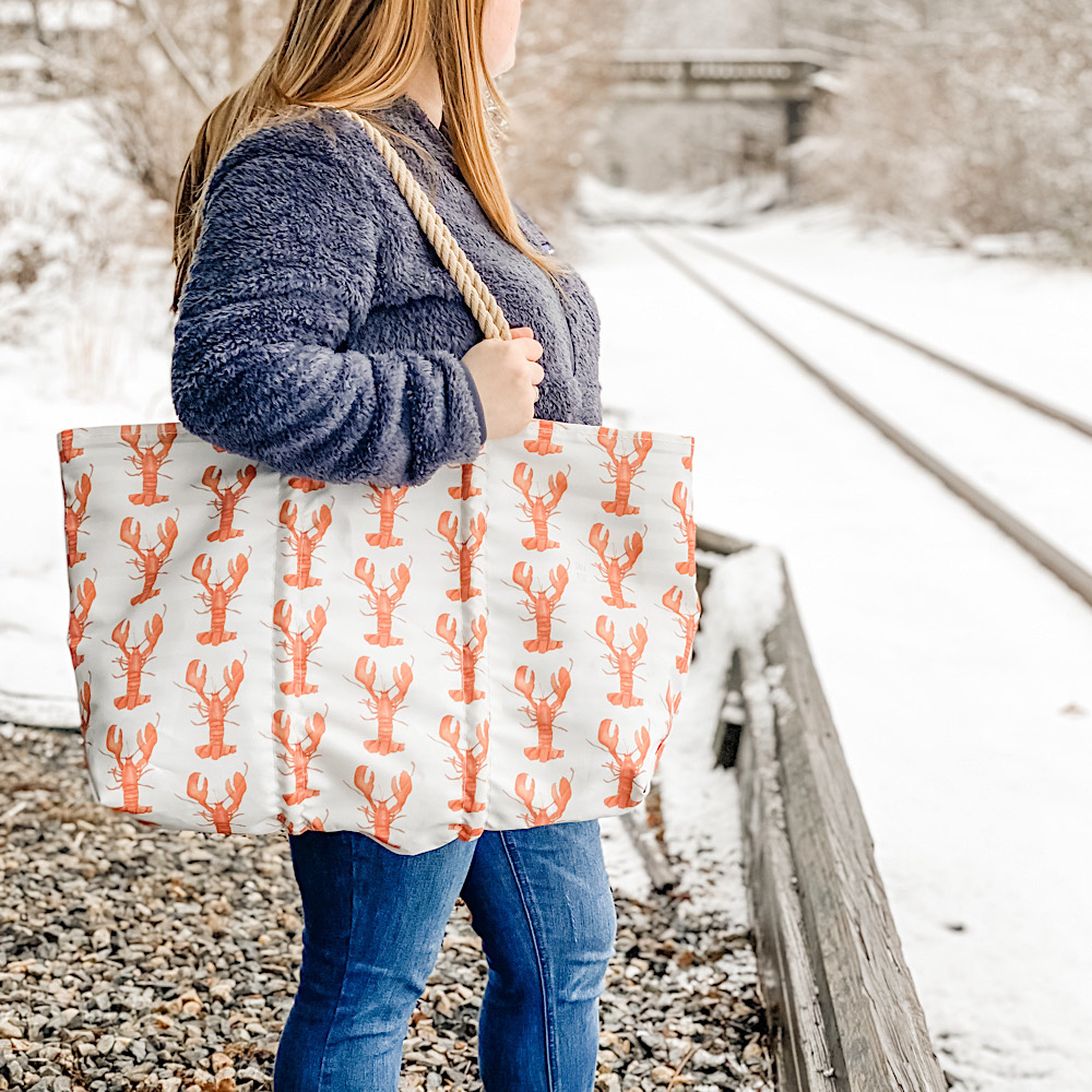 Sea Bags x Sara Fitz - Lobster - Large Tote - Hemp Handle