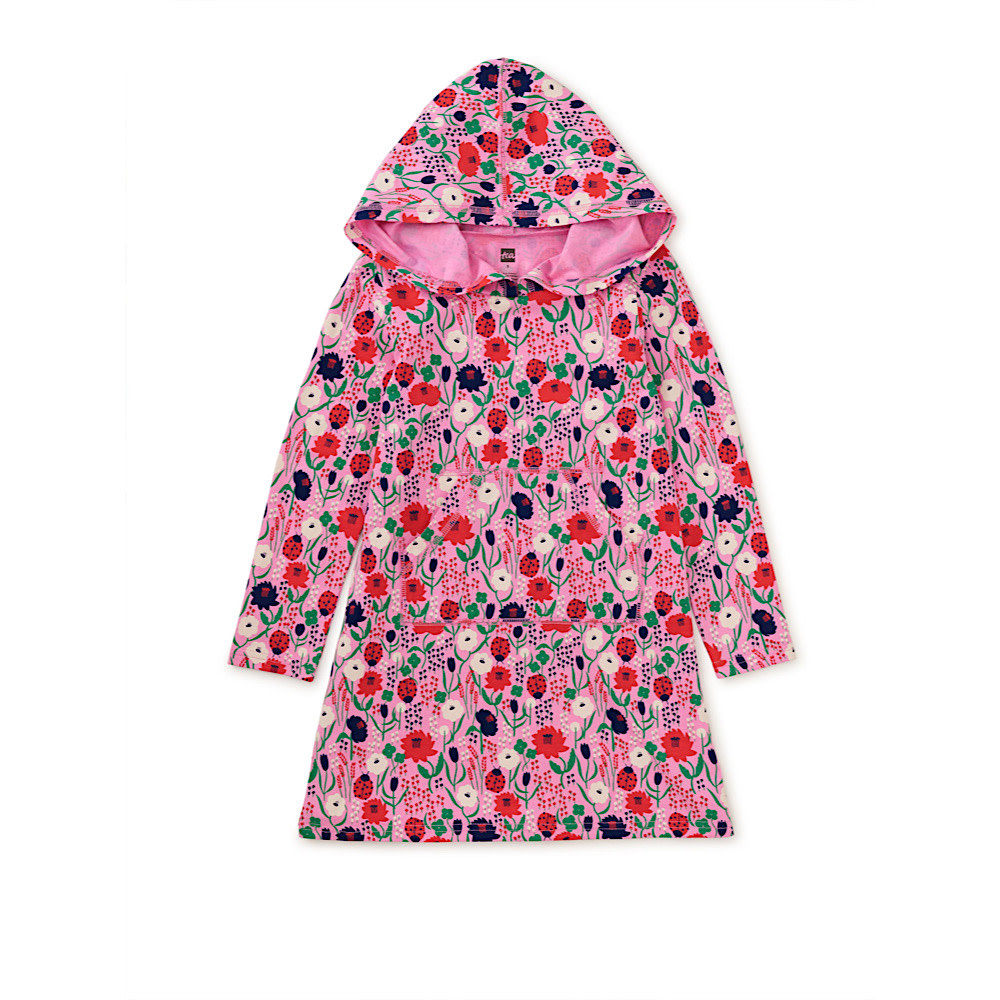 Tea Collection Hooded Pocket Dress - Ladybug Floral