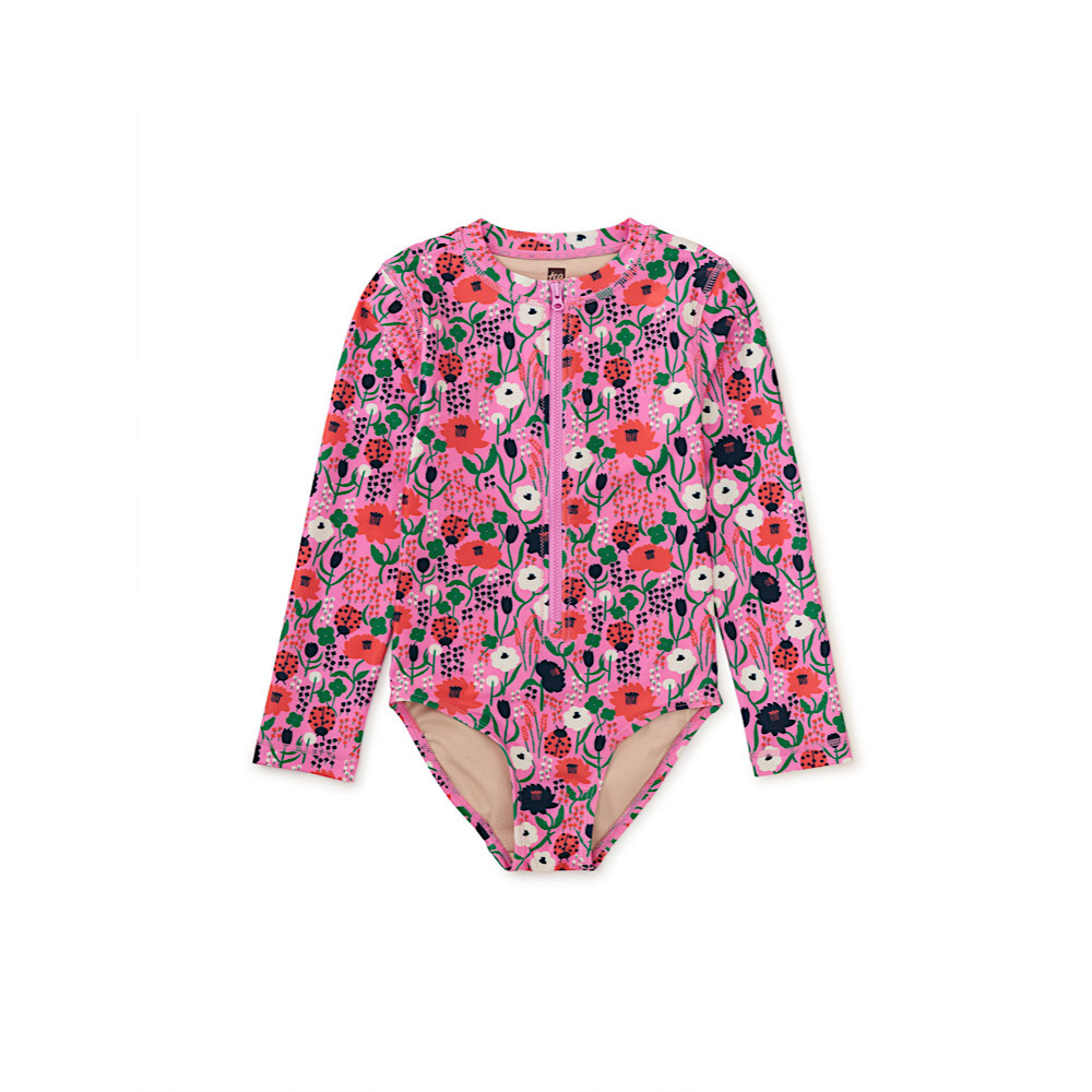 Tea Collection Tea Collection Long Sleeve One-Piece Swimsuit - Ladybug Floral