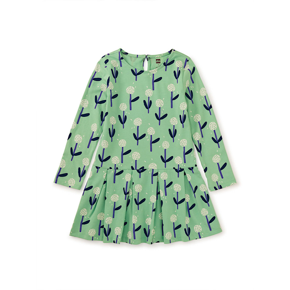 Tea Collection Tea Collection Long Sleeve Pleated Skater Dress - Make a Wish Dandelion
