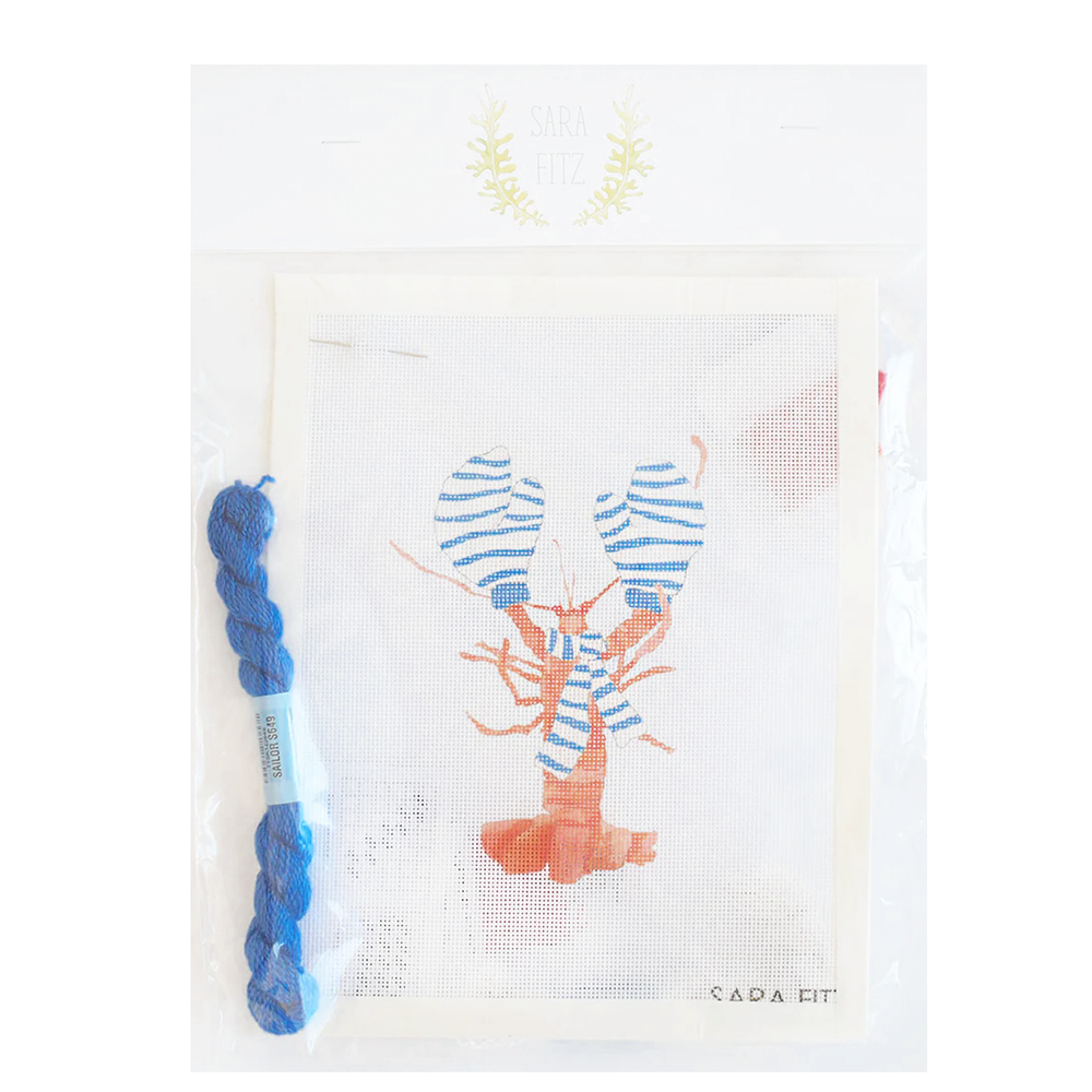 All About Stitching Sara Fitz Needlepoint Kit - Cozy Lobster