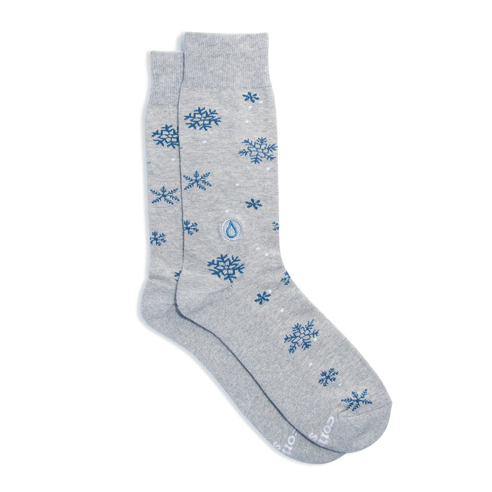 Conscious Step Conscious Step Socks - Gray Snowflakes