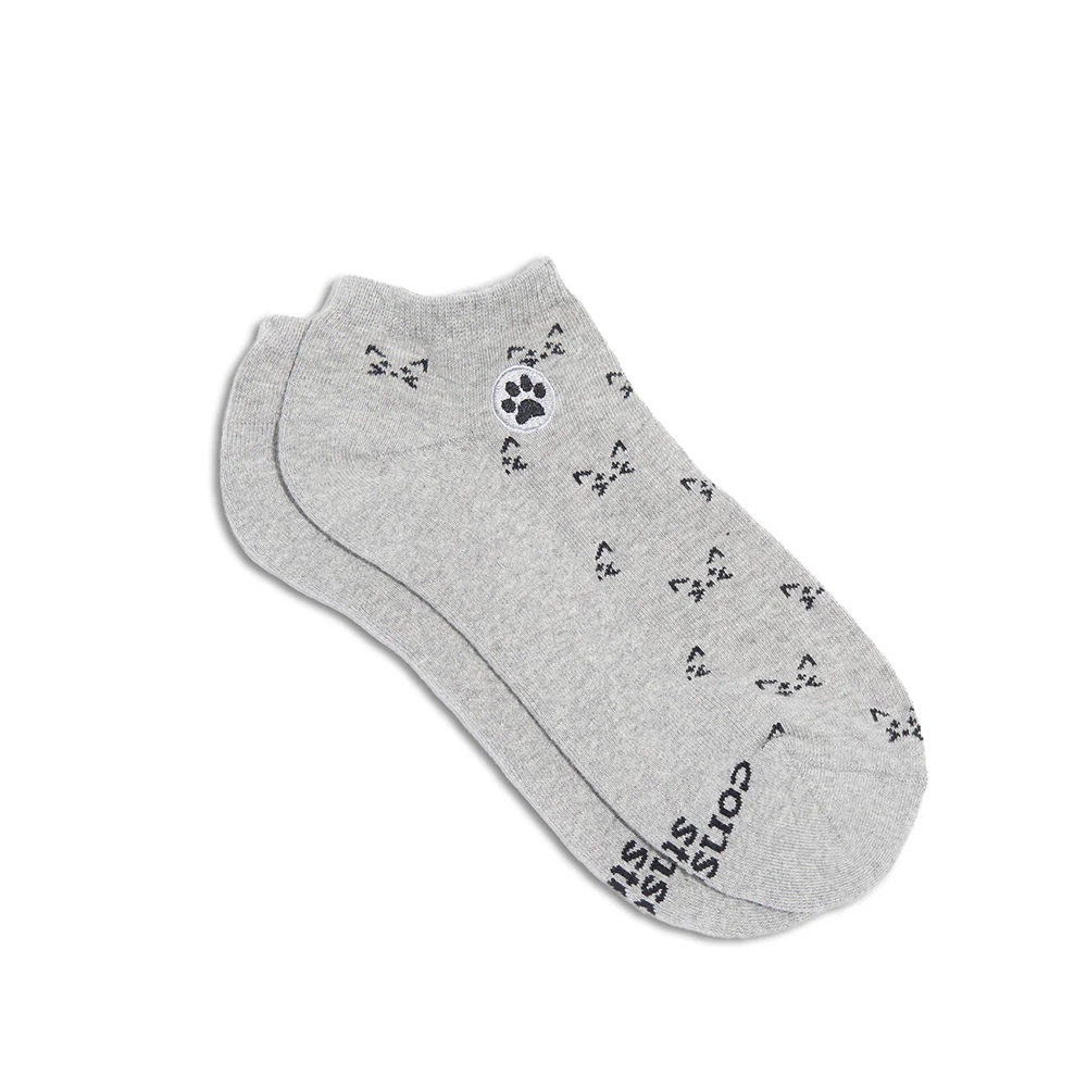 Conscious Step Conscious Step Ankle Socks - Gray Cats