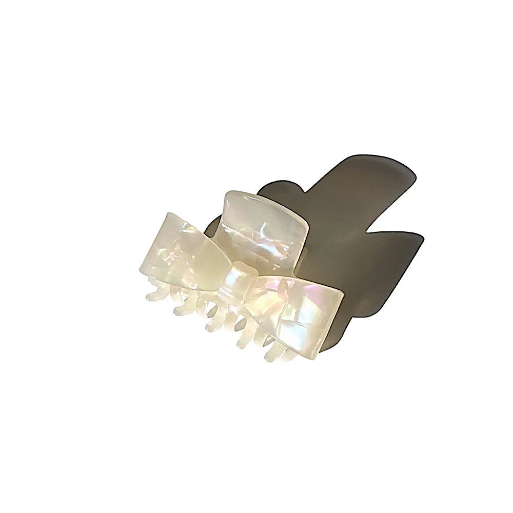 Bow Claw Hair Clip - Pearl
