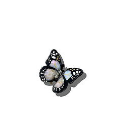 Solar Eclipse Mini Claw Hair Clip - White Monarch Butterfly