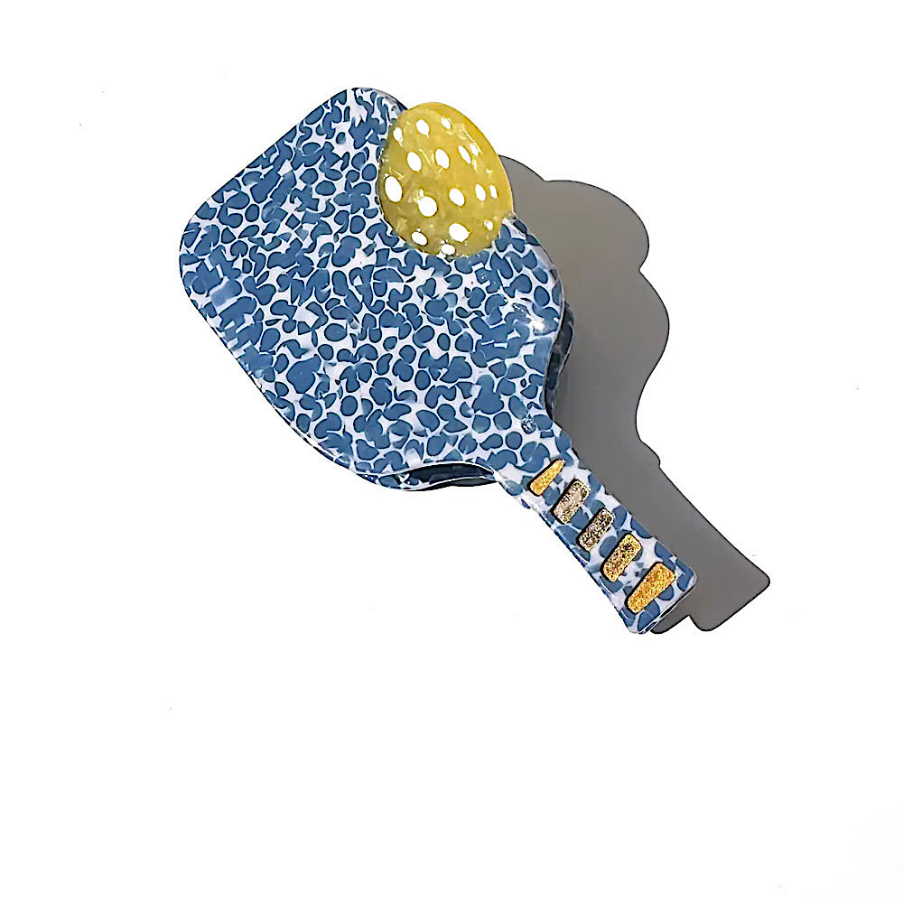 Solar Eclipse Pickleball Paddle Claw Hair Clip - Blue Speckle