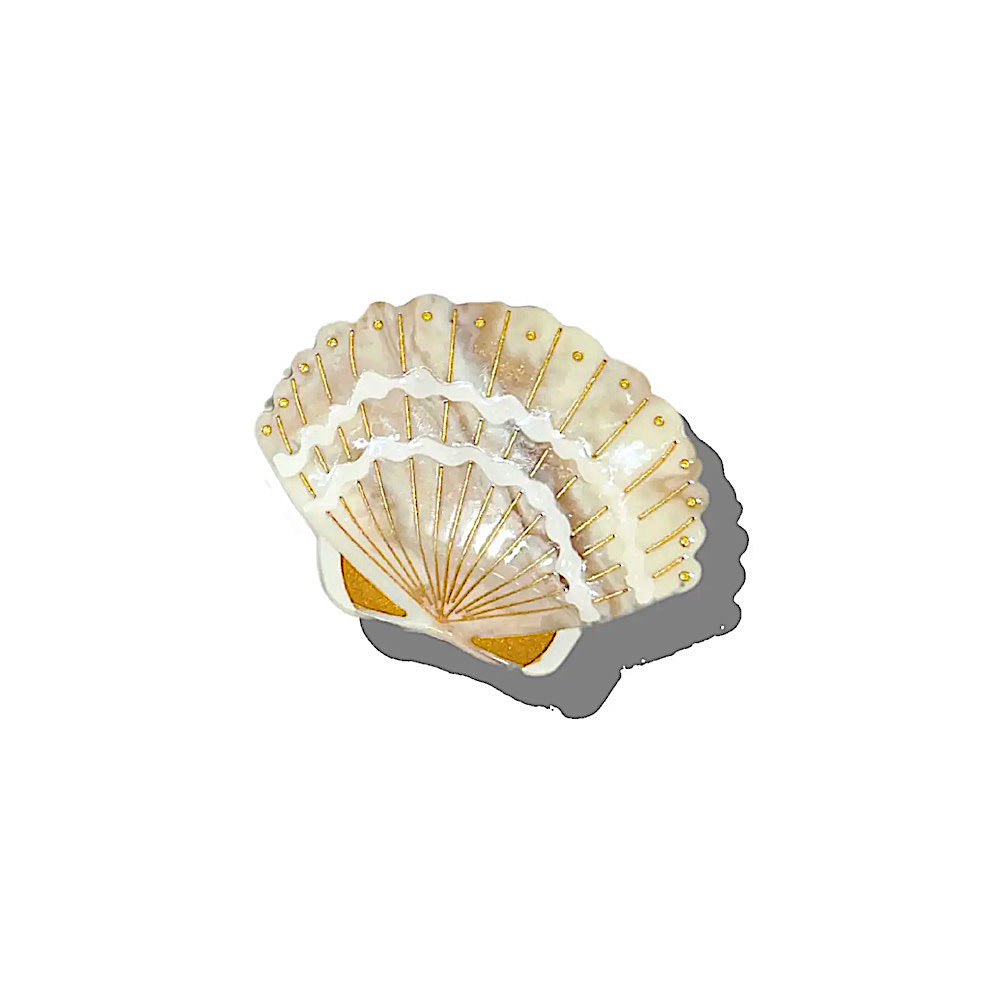 Solar Eclipse Seashell Claw Hair Clip - Golden Sand