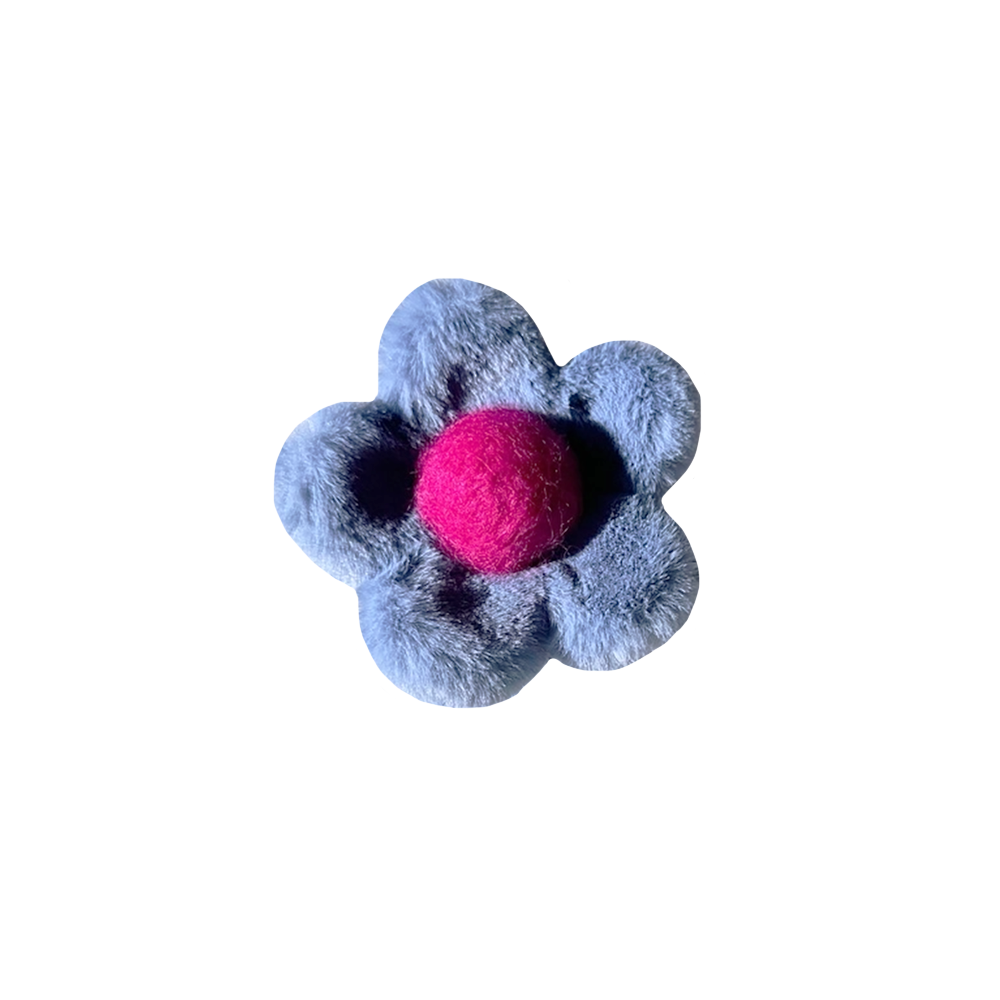 Solar Eclipse Fluffy Daisy Claw Hair Clip - Blue
