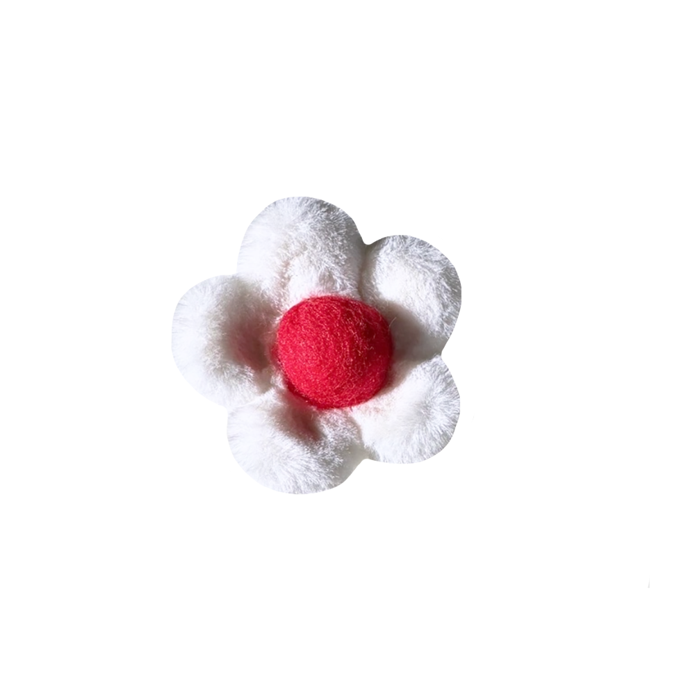 Solar Eclipse Fluffy Daisy Claw Hair Clip - White