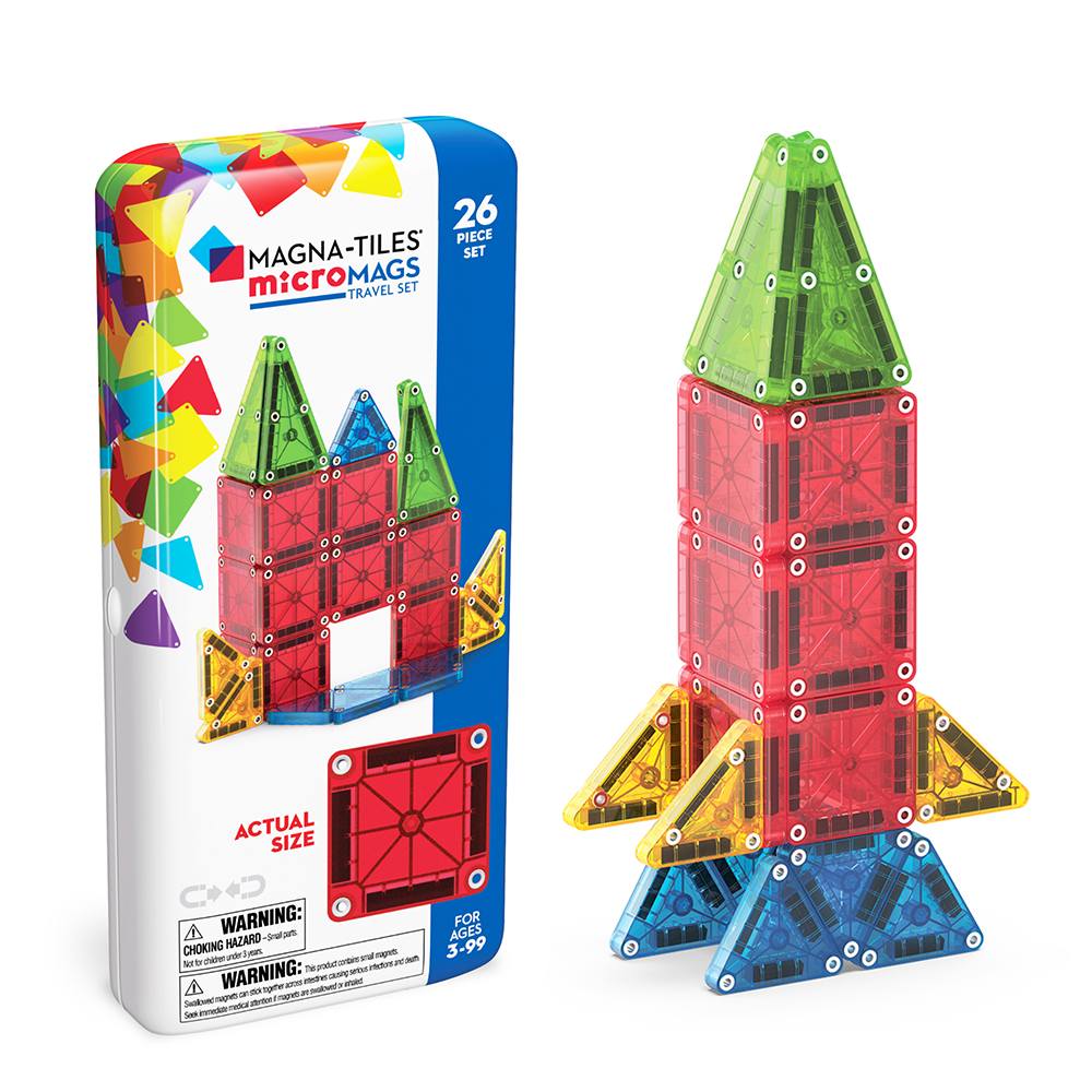 Magna-Tiles Magna-Tiles 26 Piece Travel Set - MicroMags