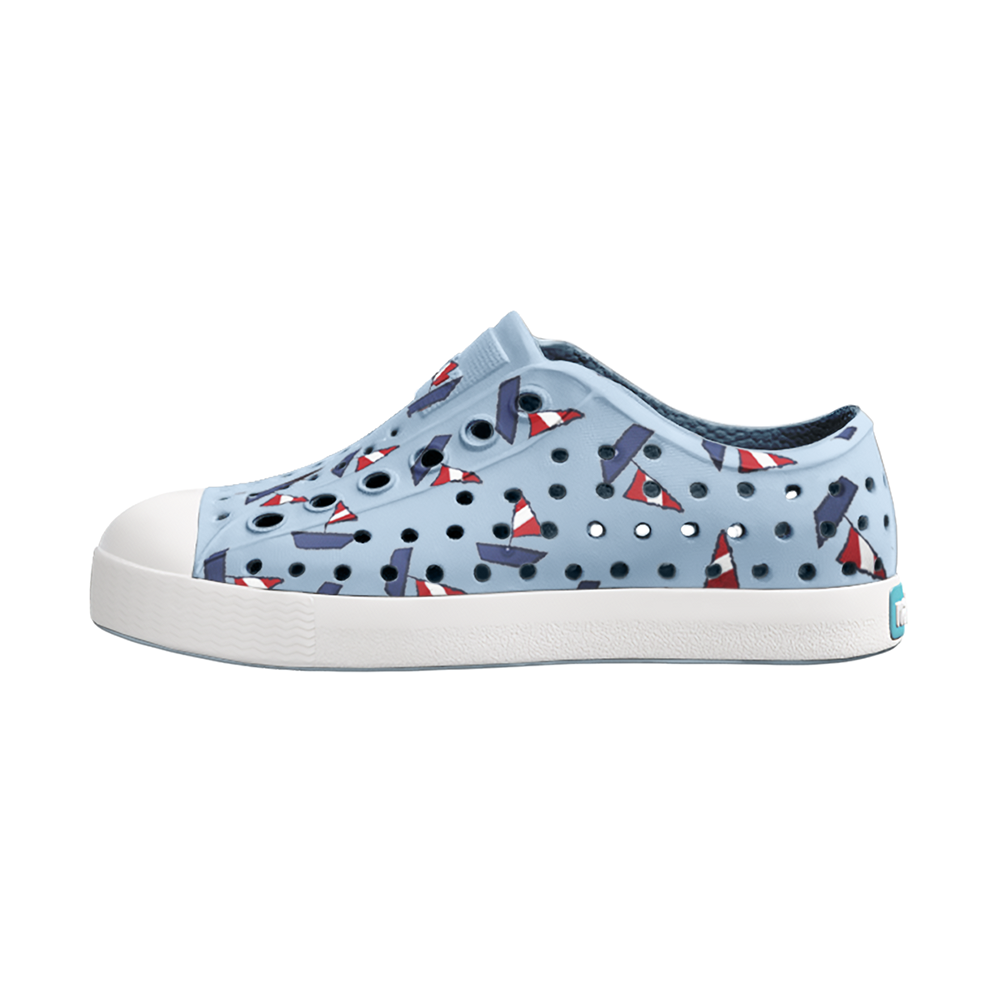 Native Shoes Native Shoes Jefferson Child - Air Blue/Sailboats/Shell White