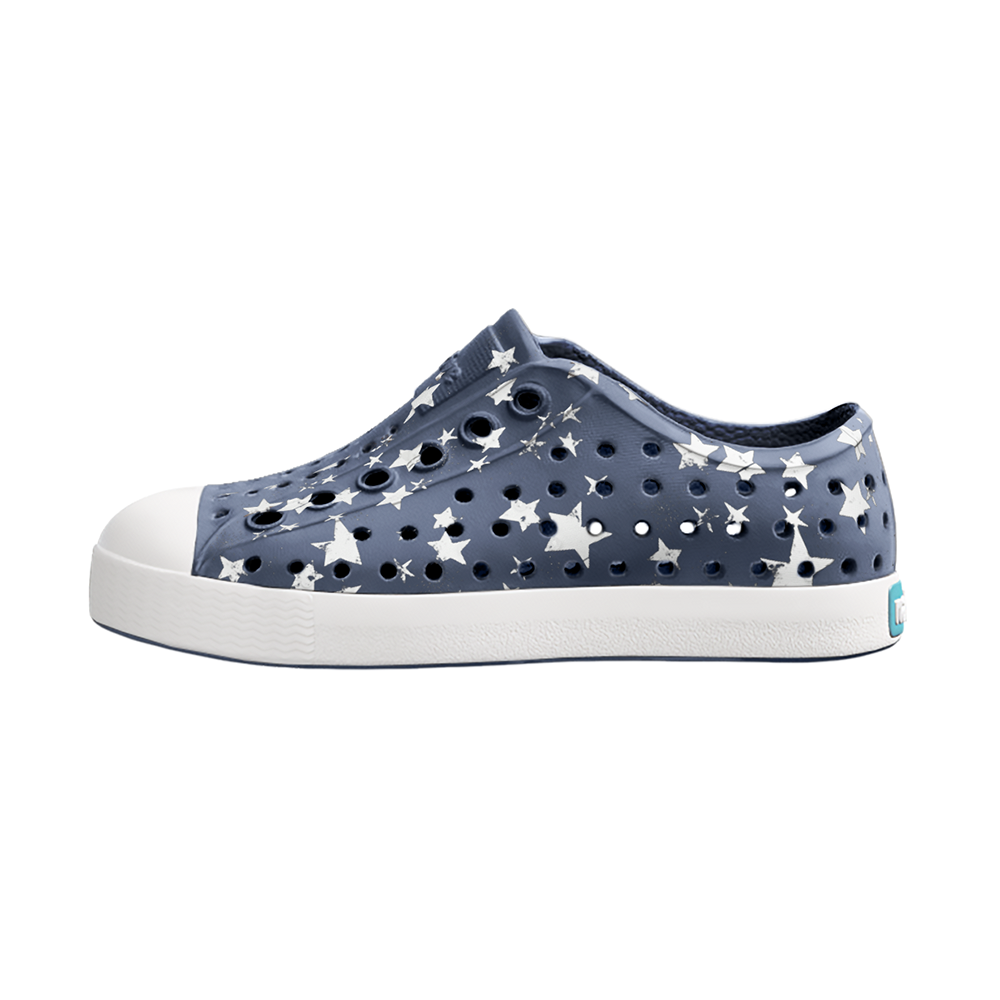 Native Shoes Native Shoes Jefferson Child - Deep Sea Blue/Firework Stars/Shell White