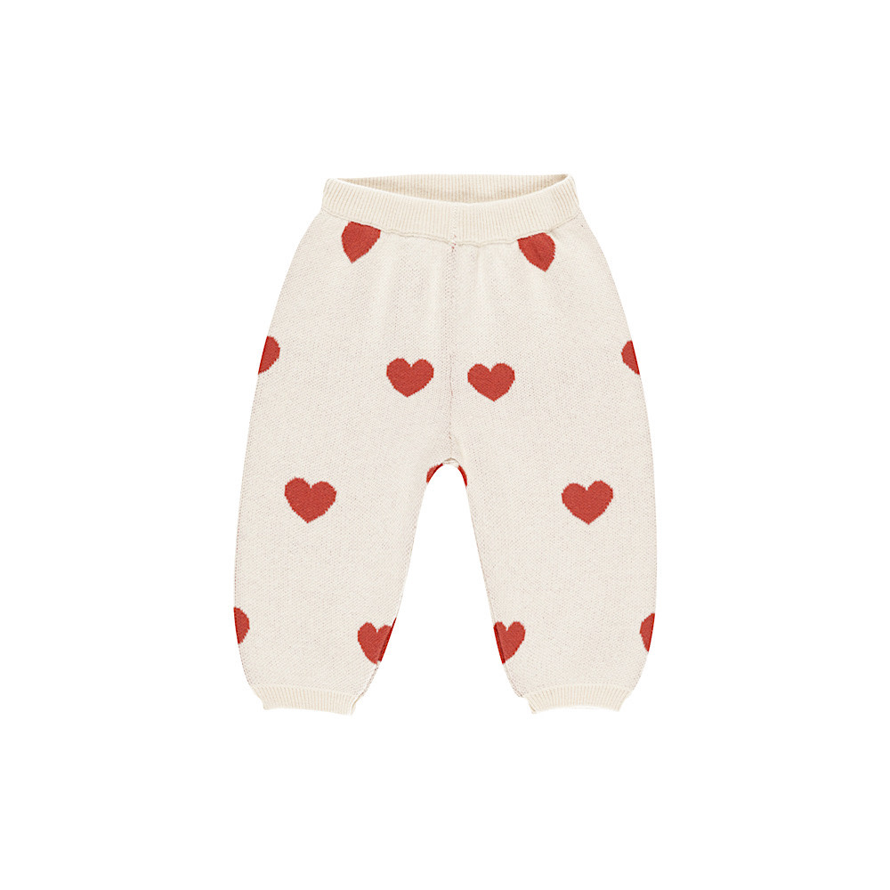 Quincy Mae Heart Knit Pants - Ivory