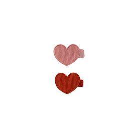 Quincy Mae Quincy Mae Heart Clips - Set of 2 - Red/Lipstick