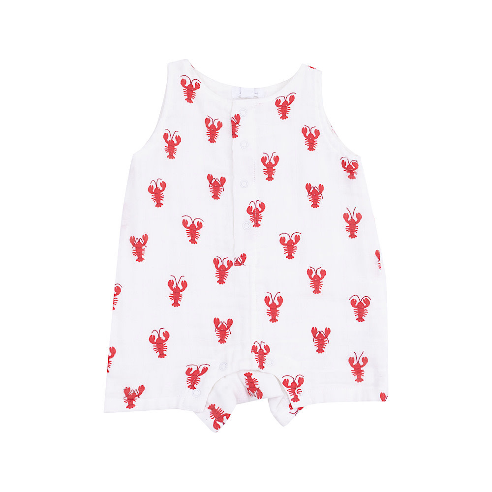 Angel Dear Muslin Sleeveless Shortie Romper - Lobster