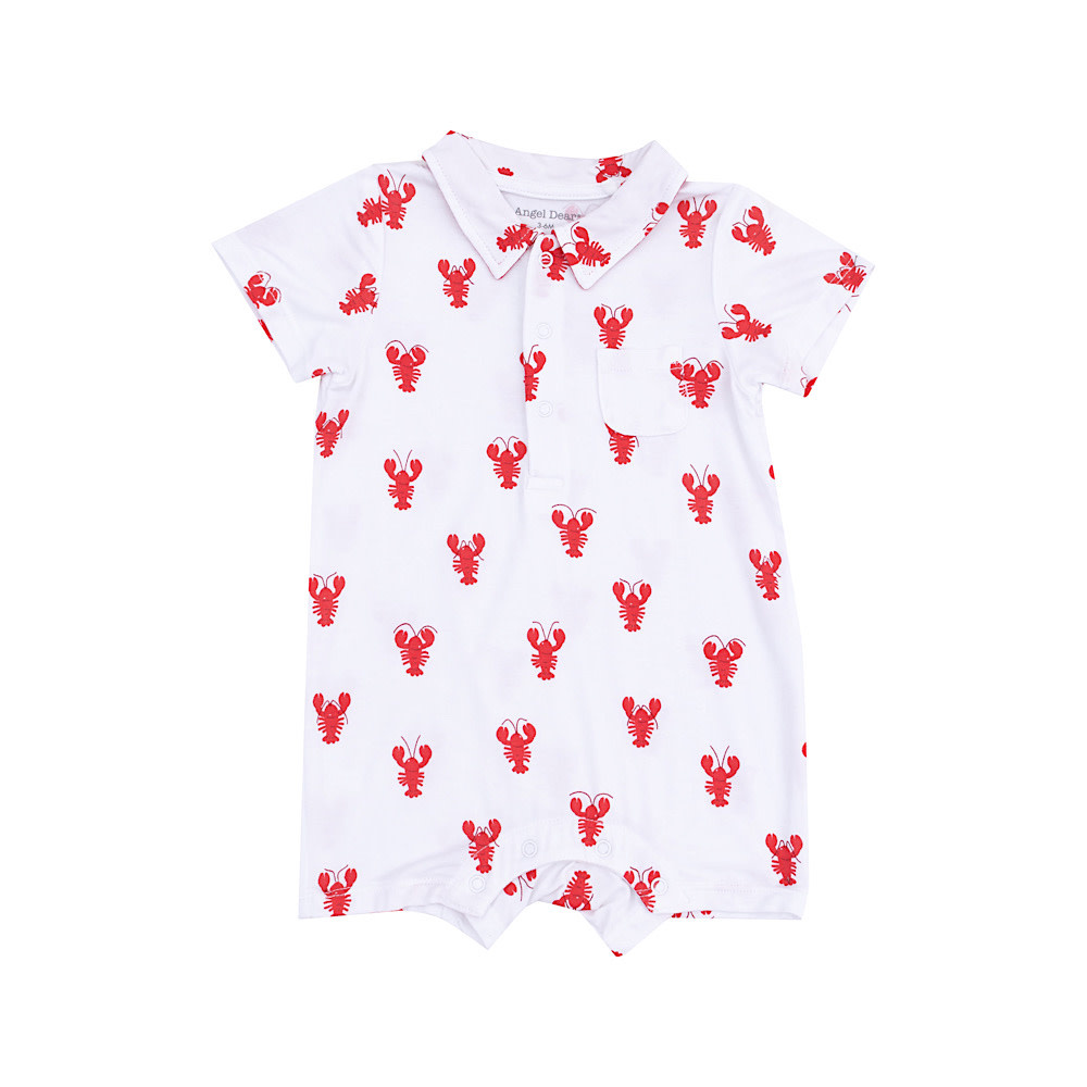 Angel Dear Bamboo Polo Shortie - Lobster