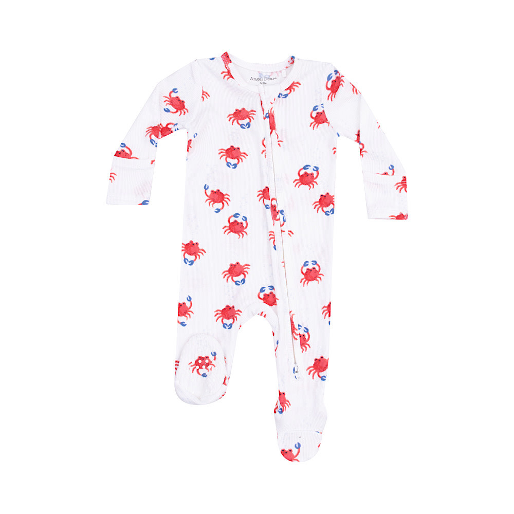 Angel Dear 2 Way Zipper Footie - Crabby Cuties