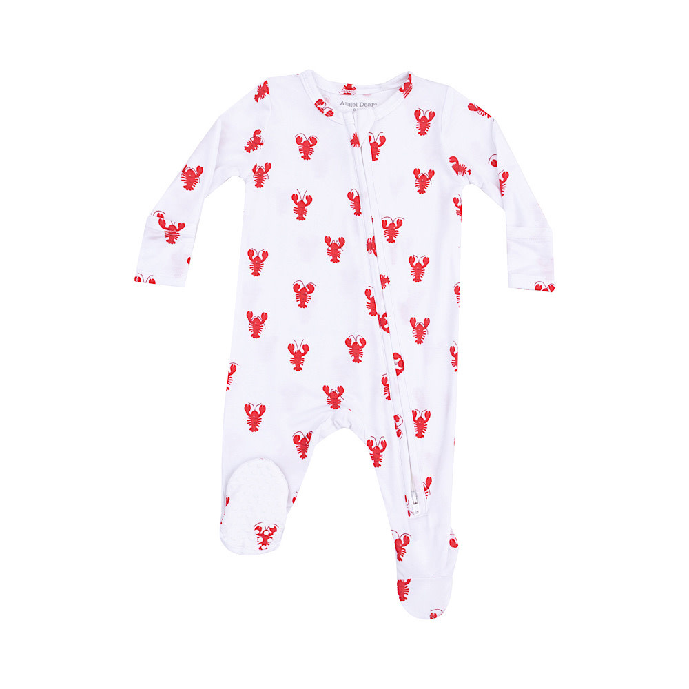 Angel Dear Bamboo 2 Way Zipper Footie - Lobster