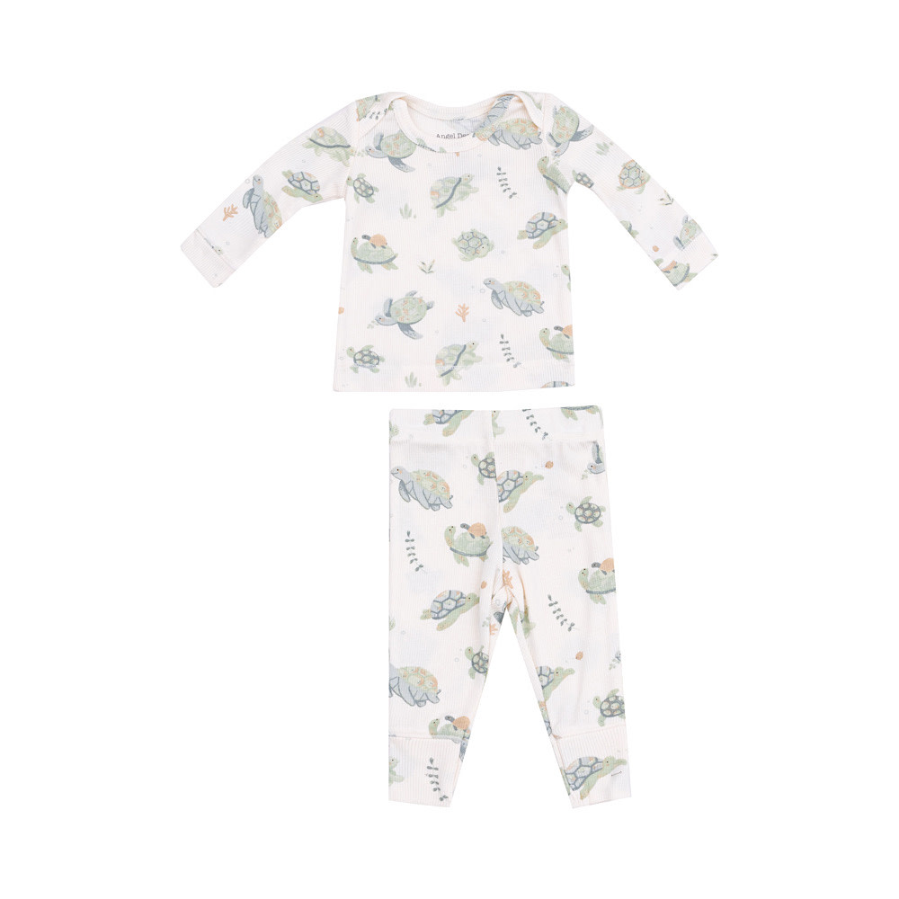 Angel Dear Ribbed Loungewear Set - Sea Turtle