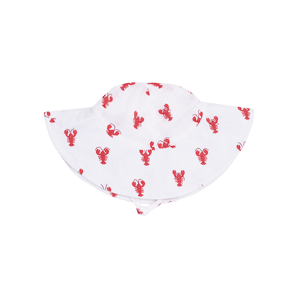 Angel Dear Muslin Wide Brim Sunhat - Lobster