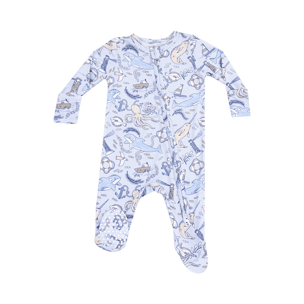 Angel Dear 2 Way Zipper Footie - Nautical Notebook