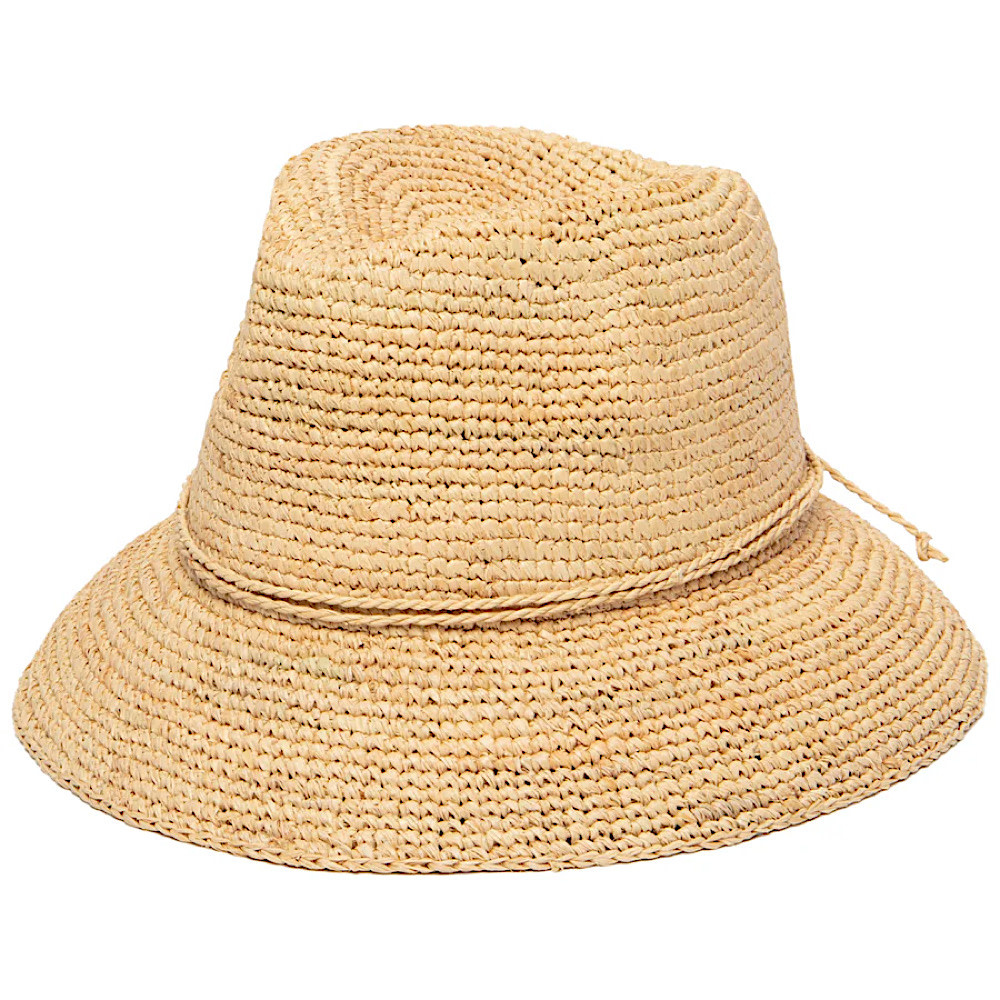 San Diego Hat Company Crochet Raffia Bucket Hat- Natural