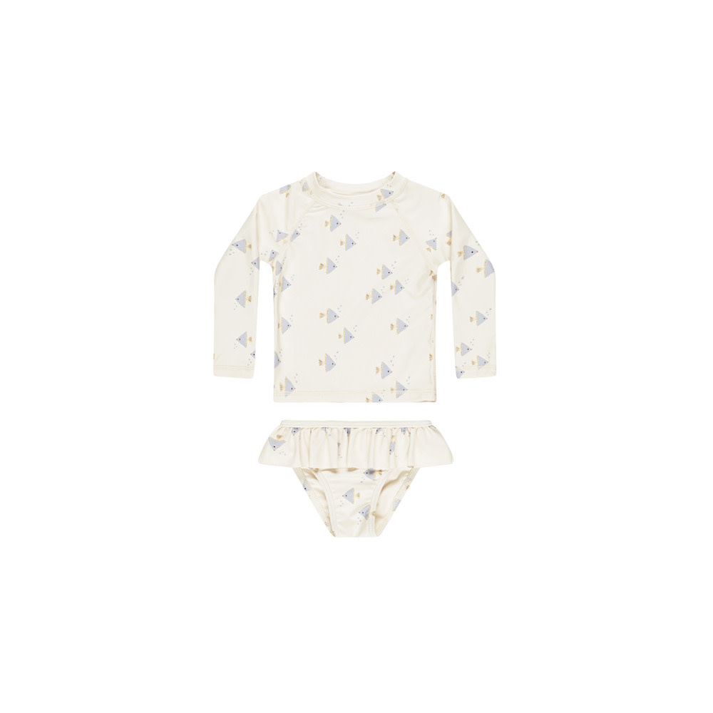Rylee + Cru Rylee + Cru Swim Rashguard Girls Set - Angel Fish