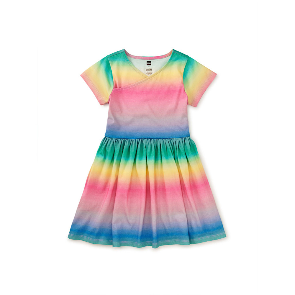 Tea Collection Short Sleeve Wrap Neck - Rio de Janiero Rainbow