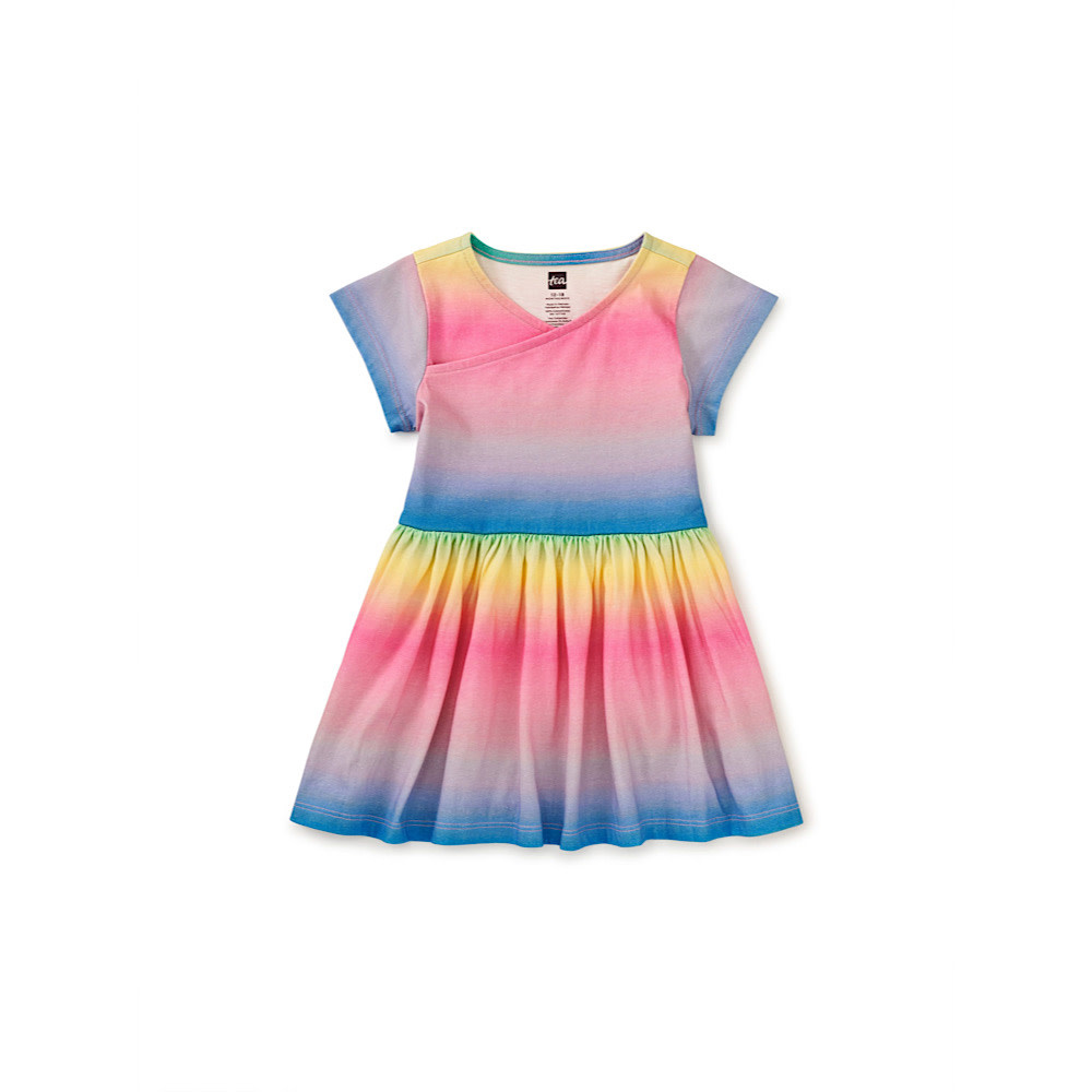 Tea Collection Tea Collection Short Sleeve Wrap Neck - Rio de Janiero Rainbow