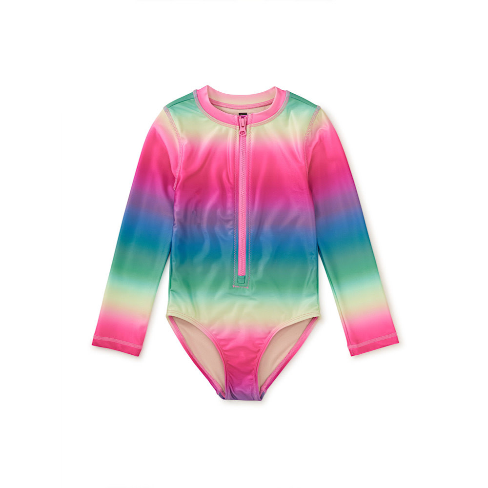 Tea Collection Tea Collection Long Sleeve One-Piece Swimsuit - Rio de Janiero Rainbow