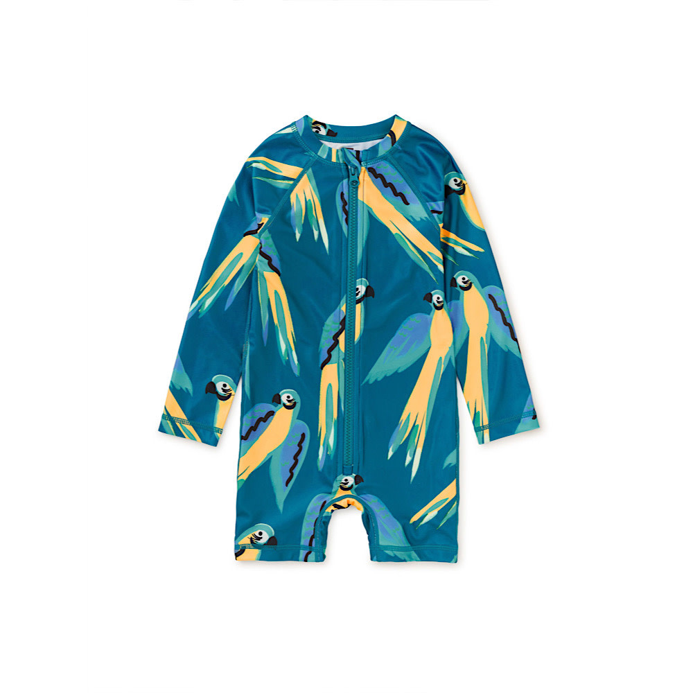 Tea Collection Tea Collection Rash Guard Baby Swimsuit - Blue & Yellow Macaws