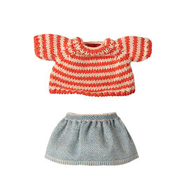 Maileg Maileg Big Sister Mouse - Clothes - Red Sweater and Skirt