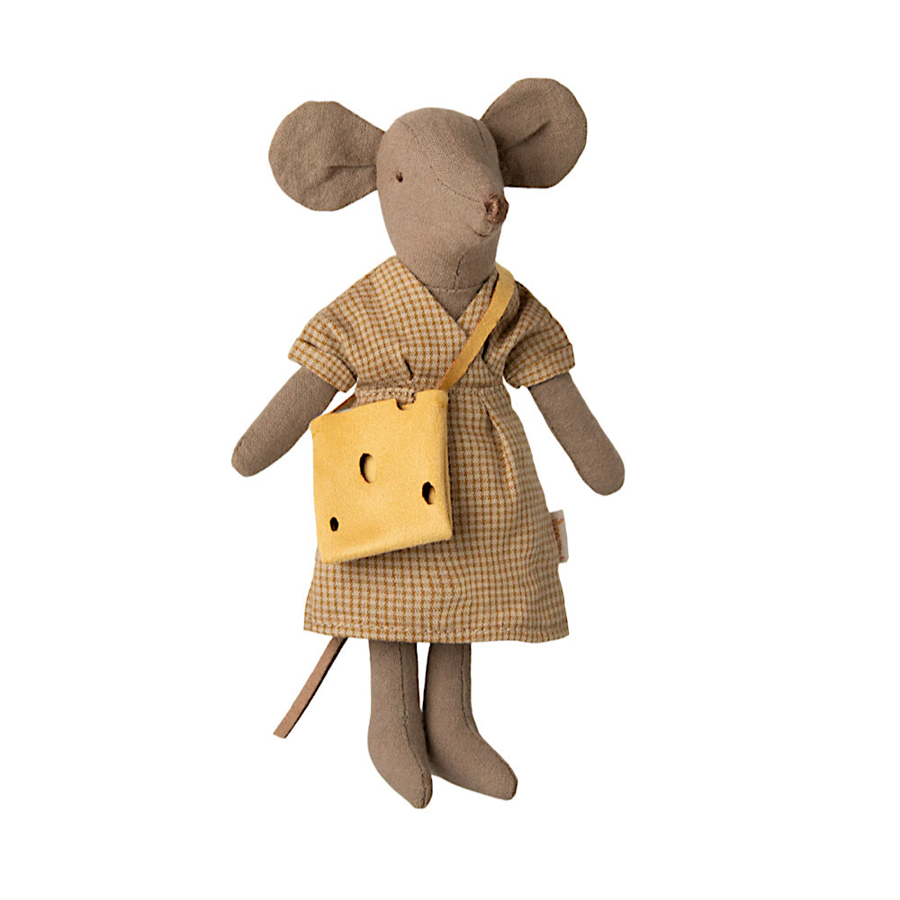 Maileg Maileg Mum Mouse - Brown Dress Cheese Purse