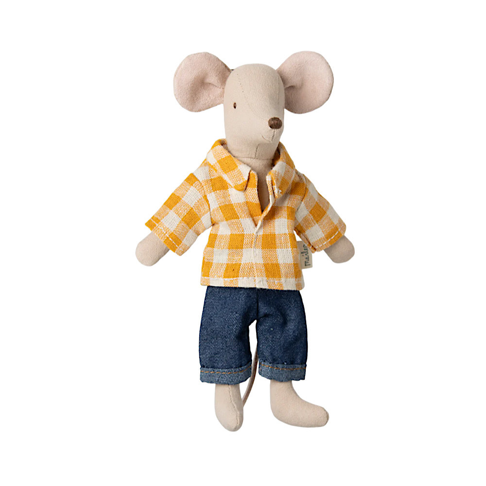 Maileg Maileg Dad Mouse - Yellow Shirt