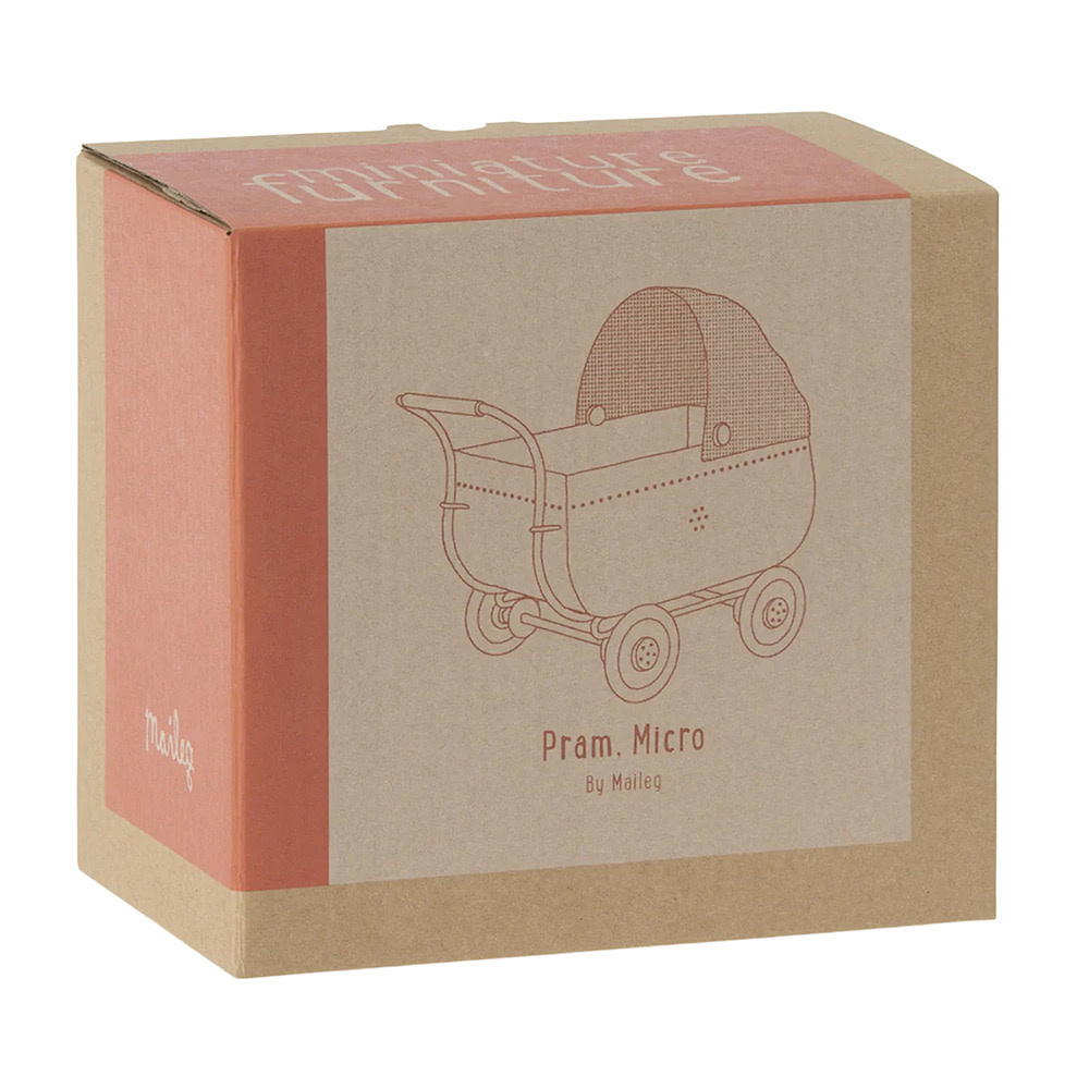 Maileg Micro Pram - Coral