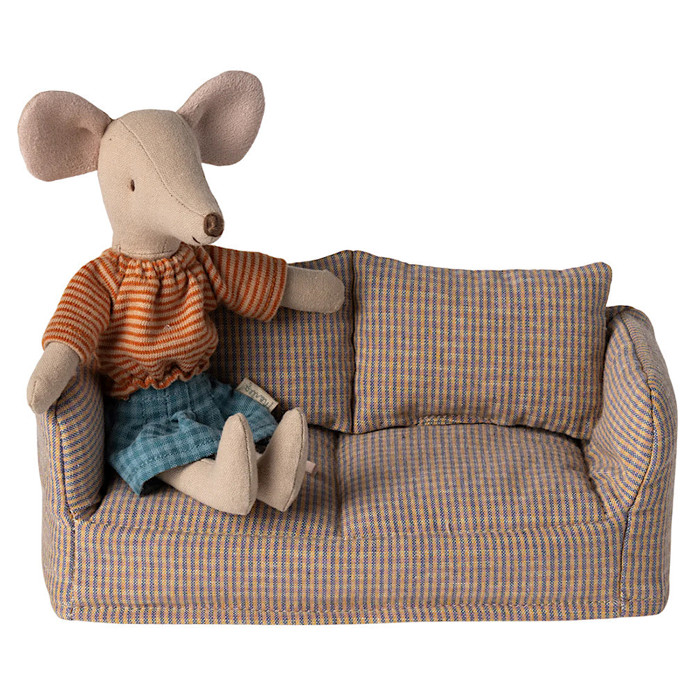 Maileg Couch - Blue Plaid