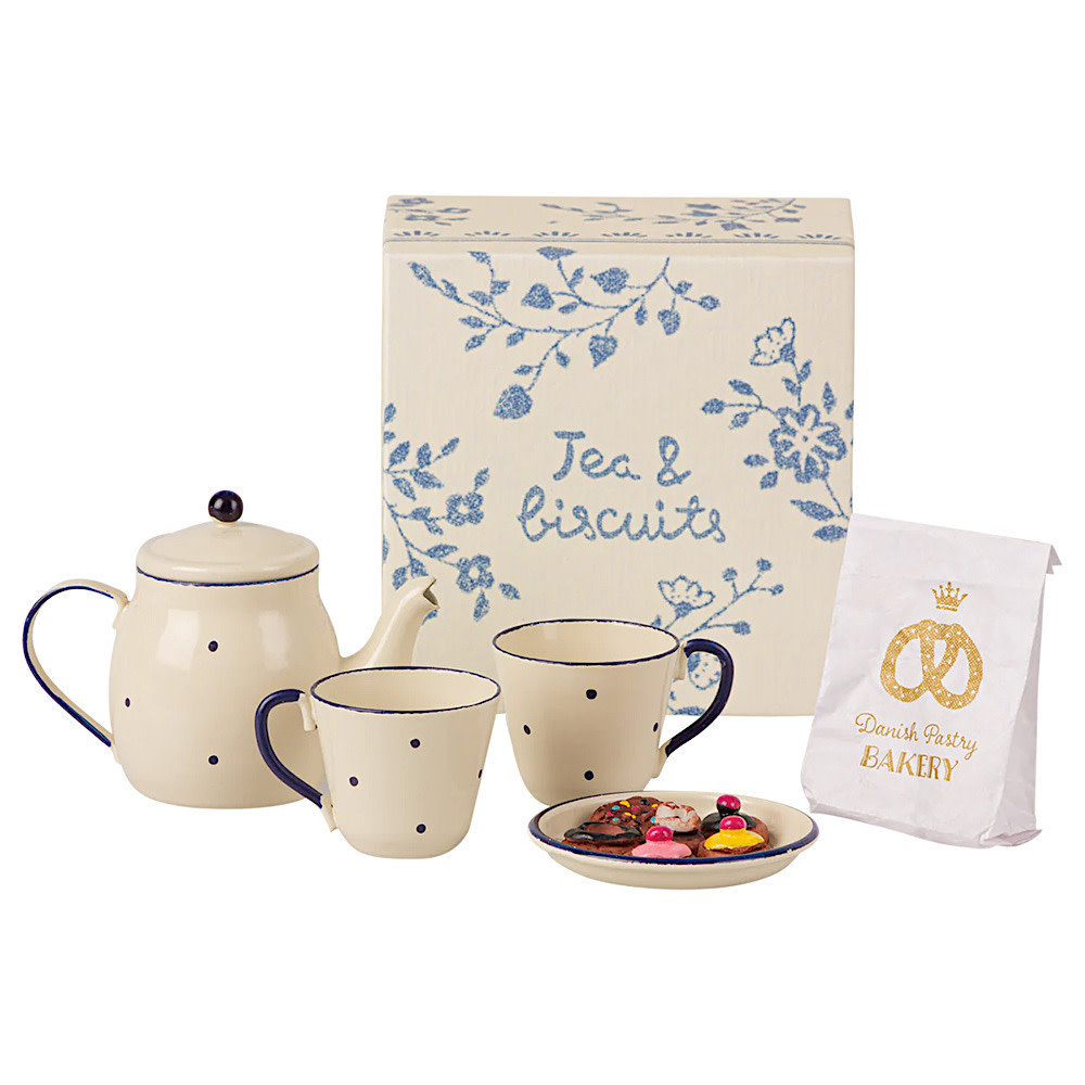 Maileg Maileg Tea and Biscuits for Two - Blue Dot