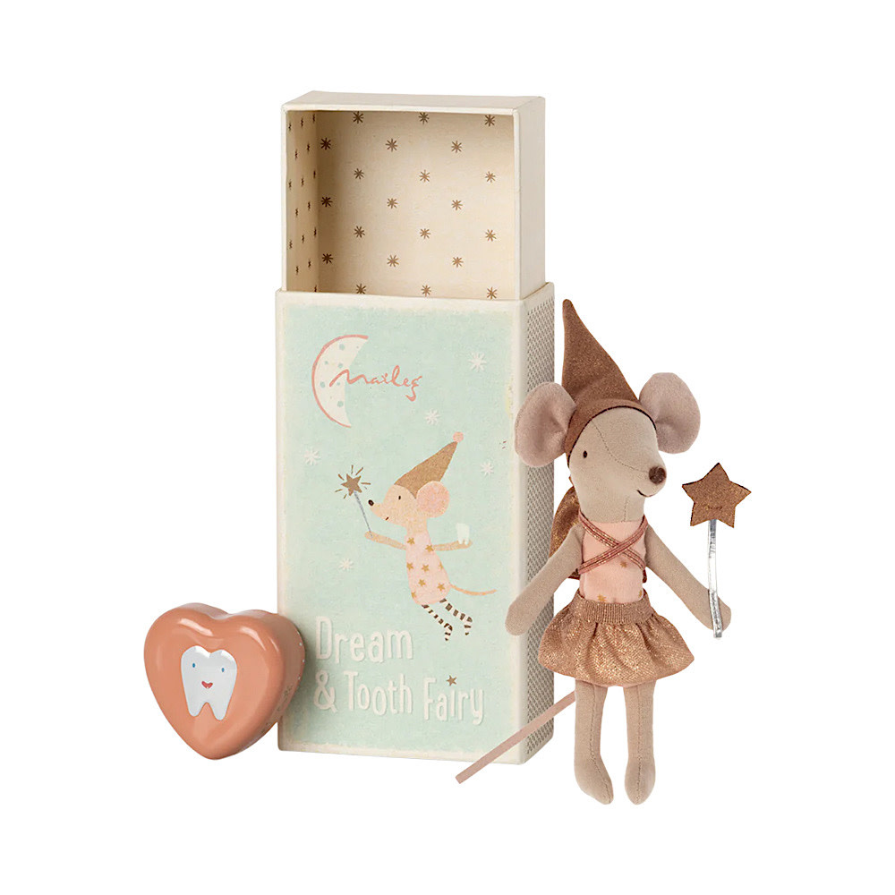 Maileg Maileg Big Sister Mouse - Tooth Fairy & Tooth Box - Rose
