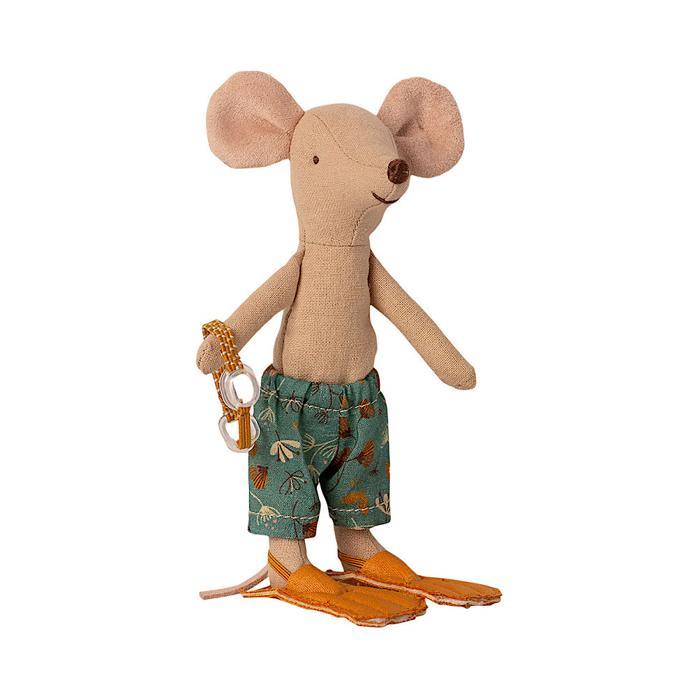 Maileg Big Brother Mouse - Beach Cabin de Plage - Mint