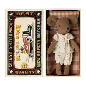 Maileg Maileg Big Sister Mouse - Matchbox - Ivory Set w/ Flowers