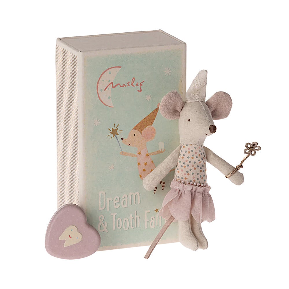 Maileg Little Sister Mouse - Matchbox - Tooth Fairy & Tooth Box - Lilac