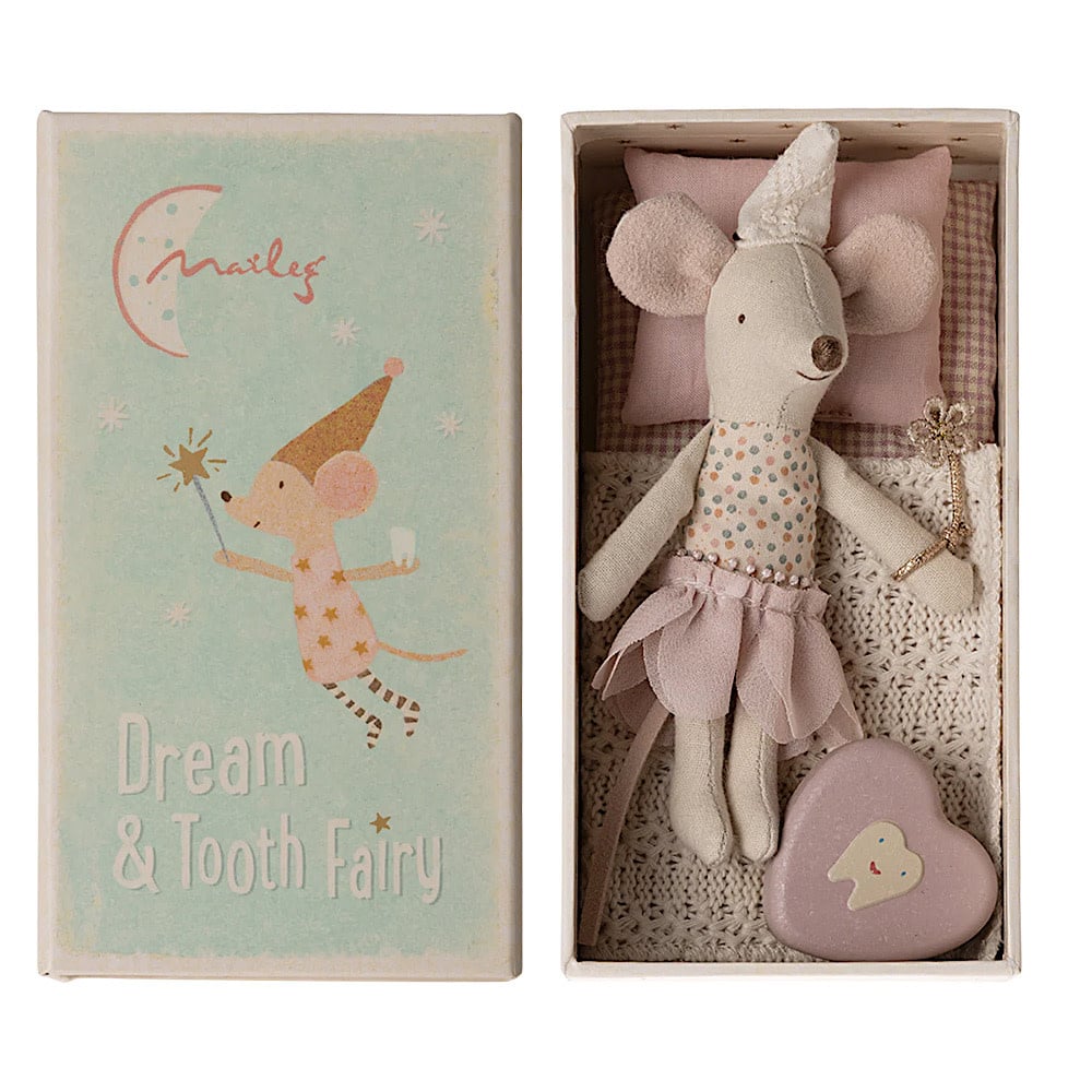 Maileg Little Sister Mouse - Matchbox - Tooth Fairy & Tooth Box - Lilac